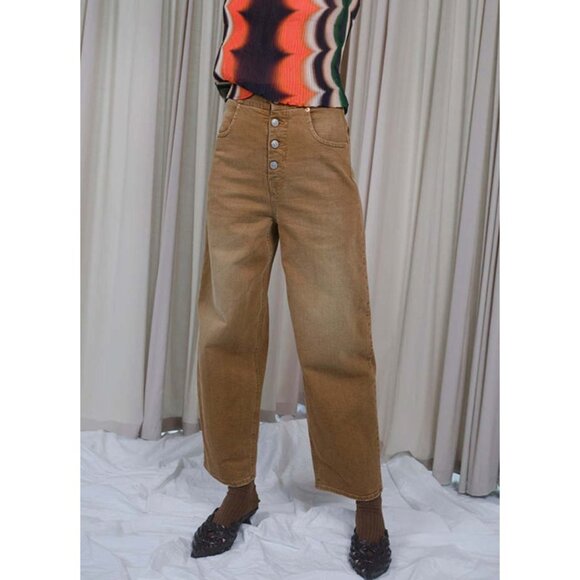 MM6 Maison Margiela 5 Pocket High Rise Denim Jeans Trouser Pants Brown Size 38 - Picture 1 of 7